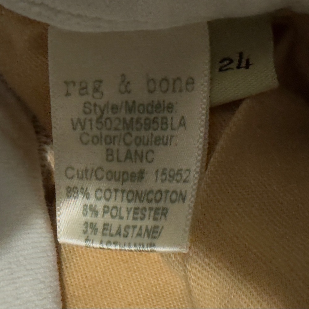 Rag & Bone | EUC USA White High-Rise White Skinny Jeans (size 24) - Picture 14 of 14